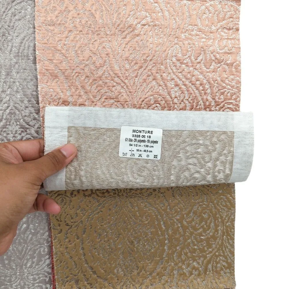 CASAMANCE Monture Sample Book Fabric 12 Swatches Silver Damask Metallic 33 x 27